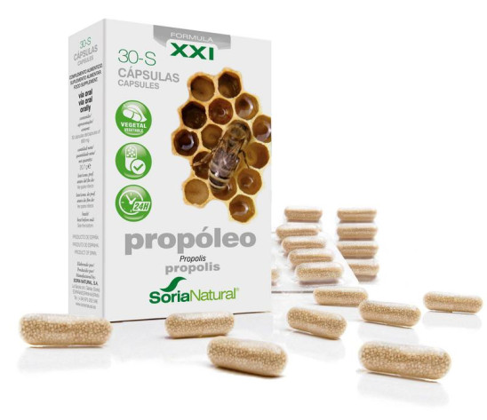 30-S Propolis XXI: propolis 300 mg van Soria Natural :30 capsules